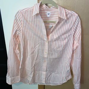 Striped button down top